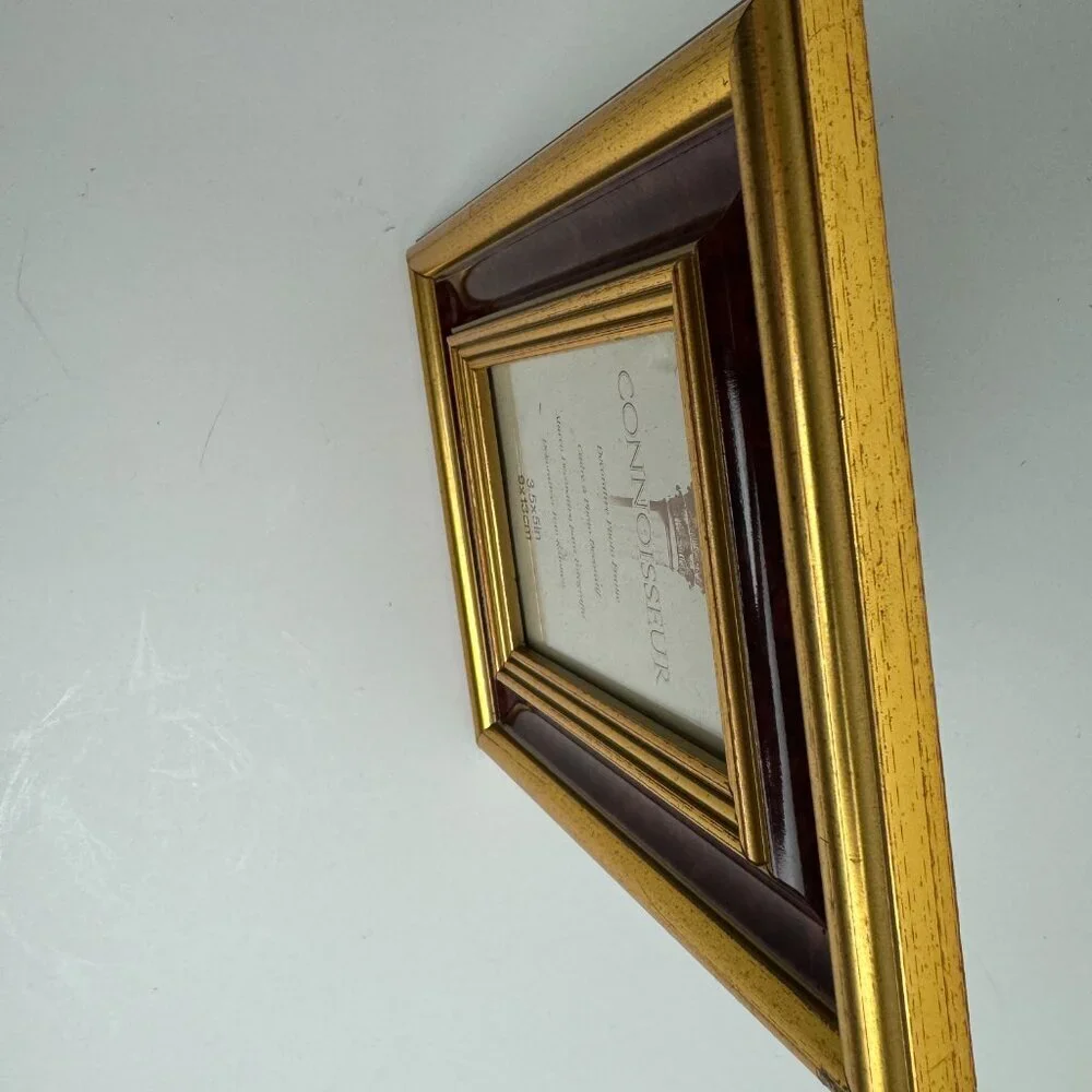 Vintage Made in USA Wooden  Picture Frame  with Gold